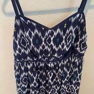 Torrid Blue Ikat Print Boho Maxi Dress - Size 2
